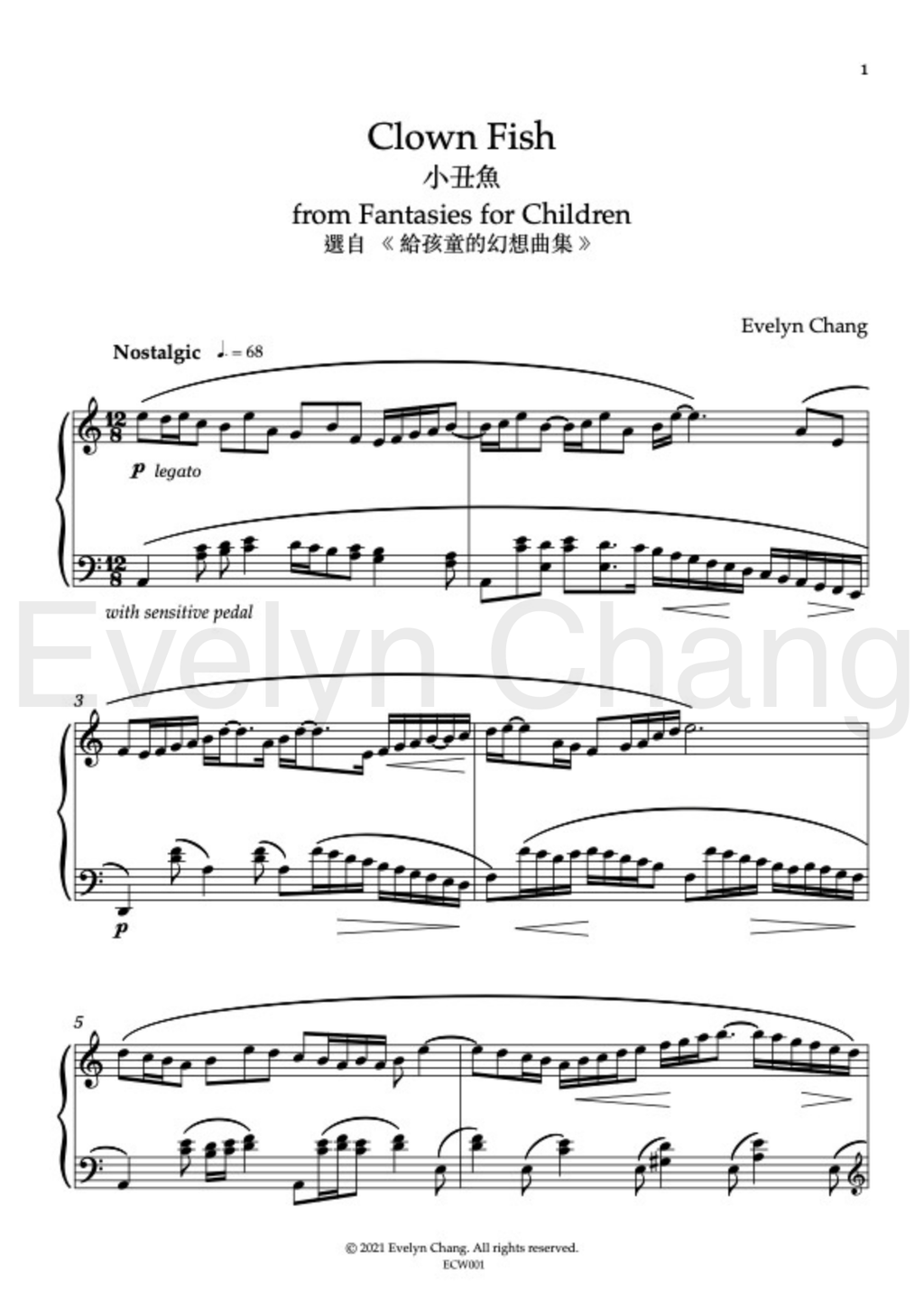 Clown Fish – Fantasies for Children – Score – (PDF)