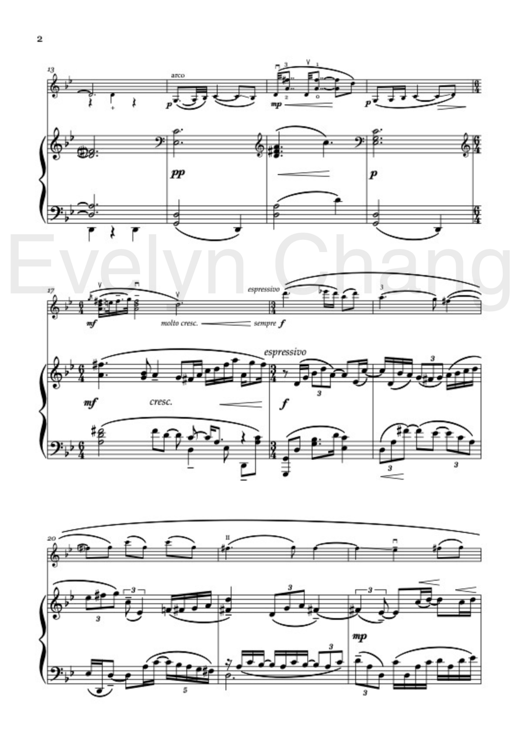 Elegy – Violin and Piano – Score and Part – (PDF)