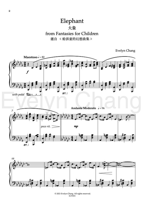 Elephant – Fantasies for Children – Score – (PDF)