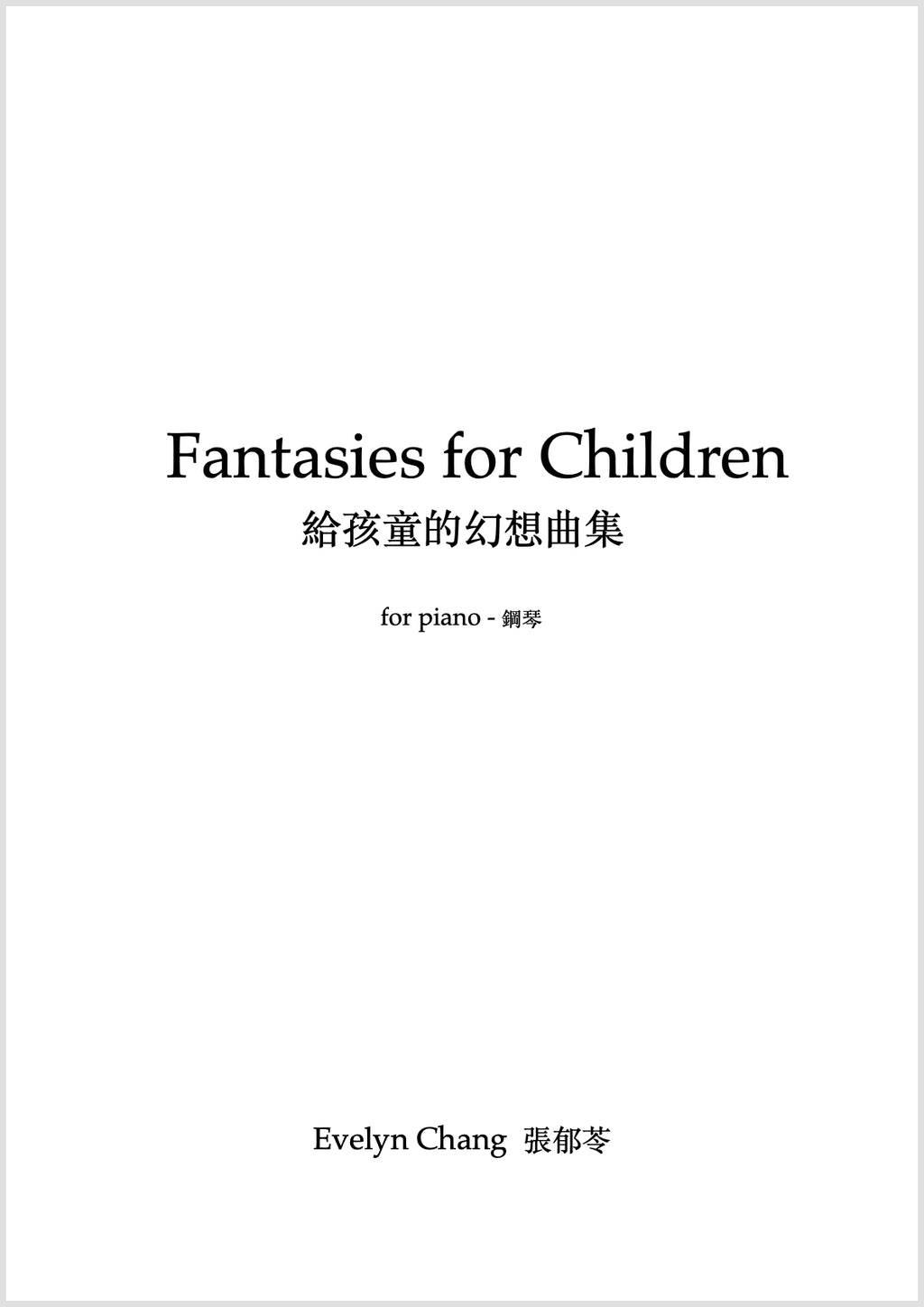 Fantasies for Children - Full Score (PDF)