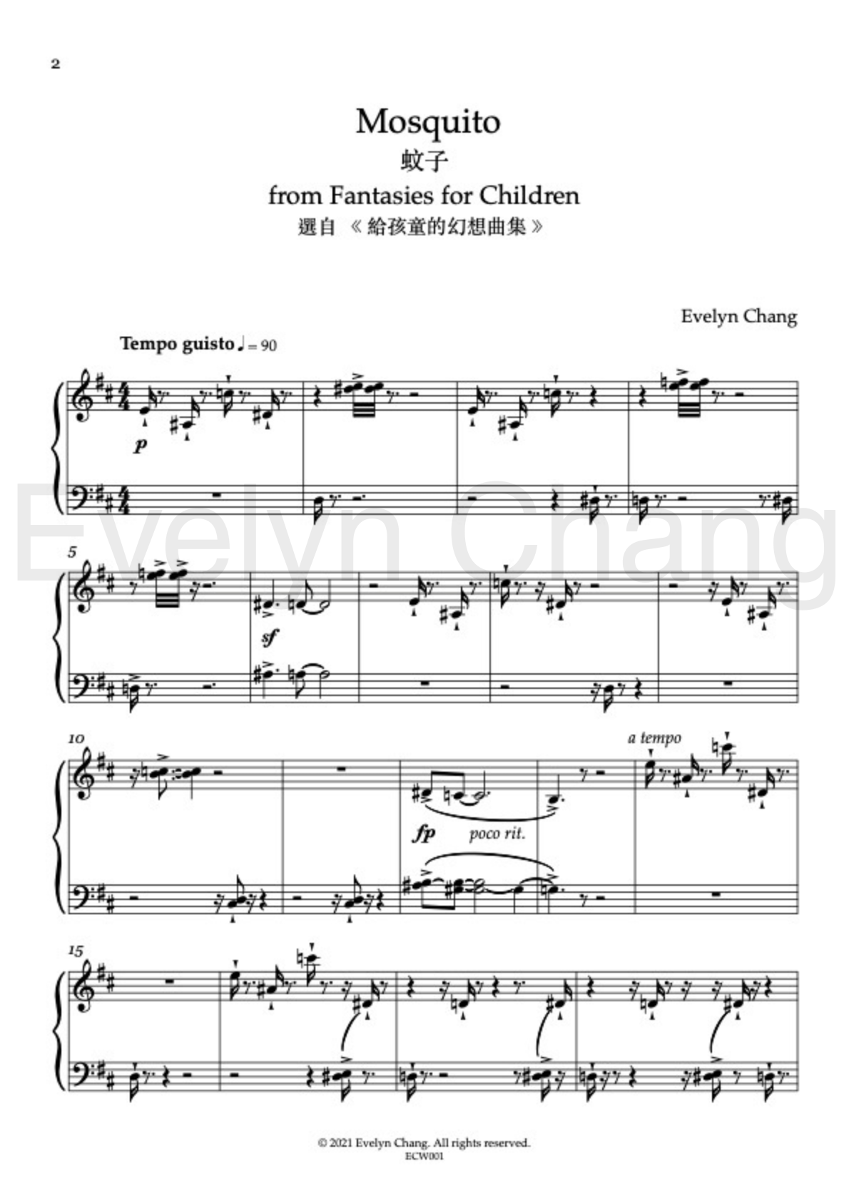 Mosquito – Fantasies for Children – Score – (PDF)