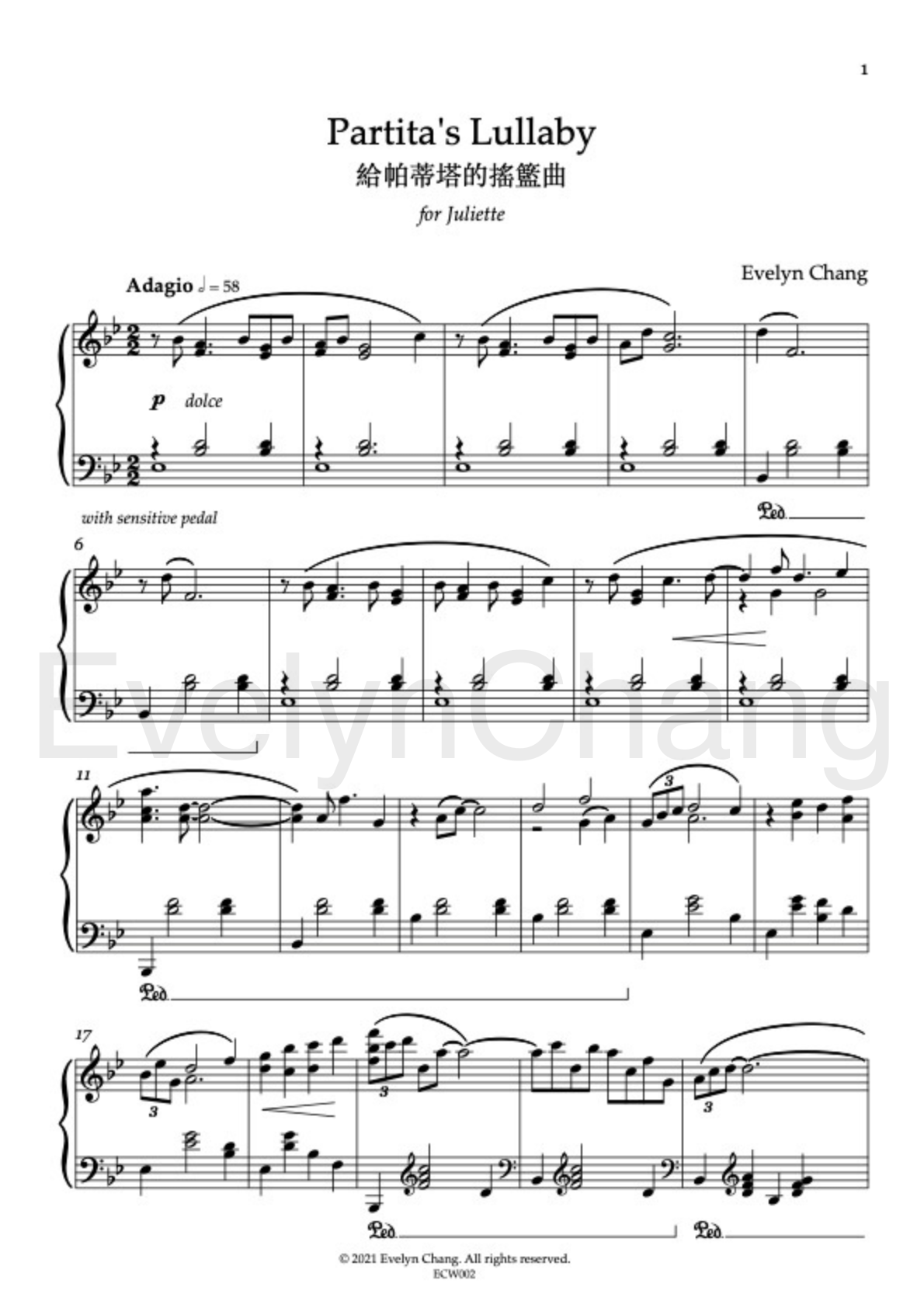 Partita's Lullaby – Score – (PDF)