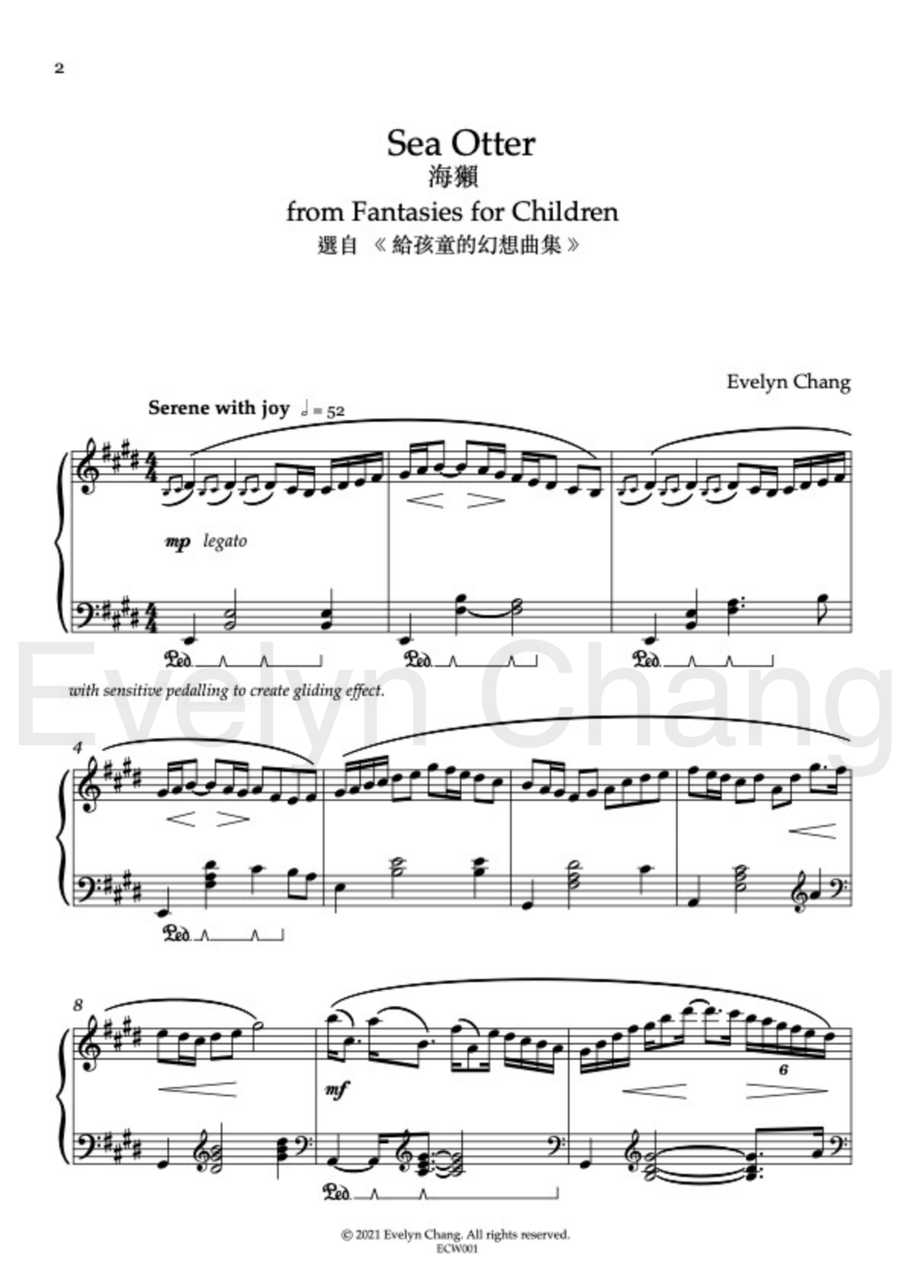 Sea Otter – Fantasies for Children – Score – (PDF)