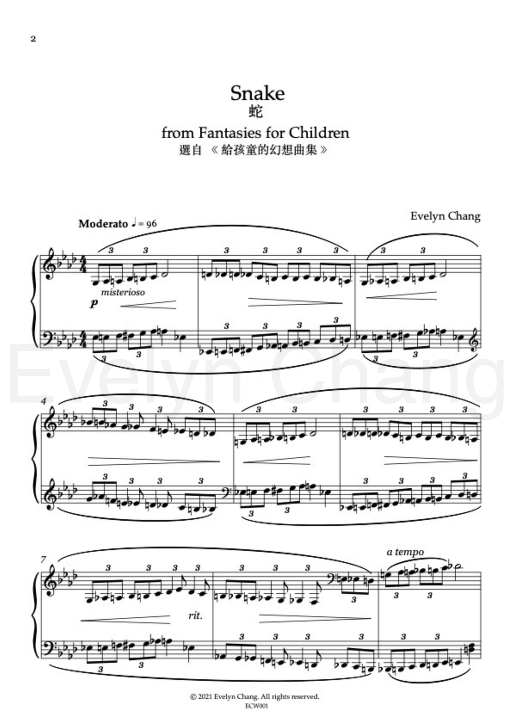 Snake – Fantasies for Children – Score – (PDF)
