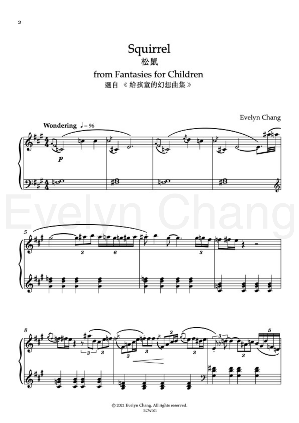 Squirrel – Fantasies for Children – Score – (PDF)