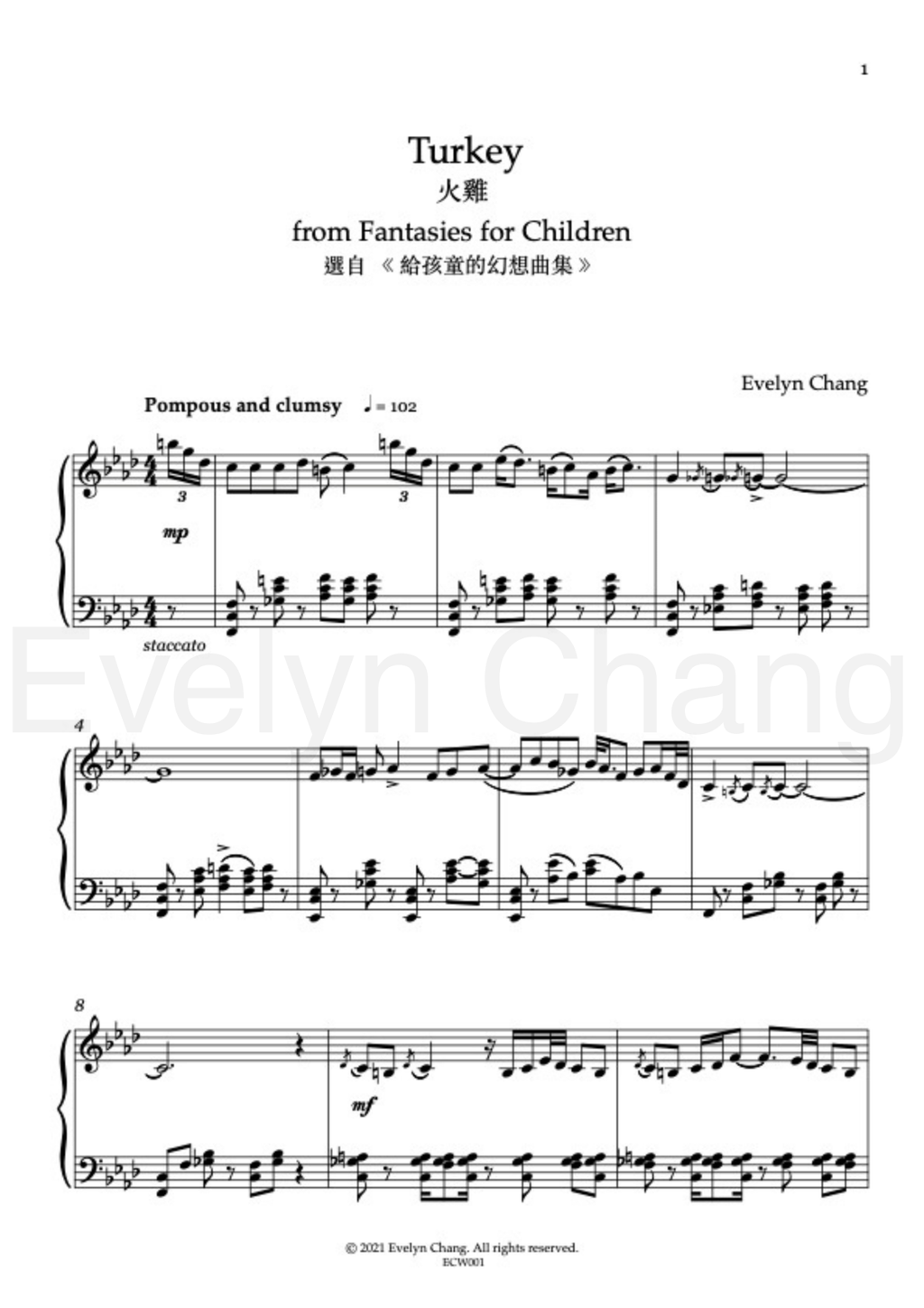 Turkey – Fantasies for Children – Score – (PDF)