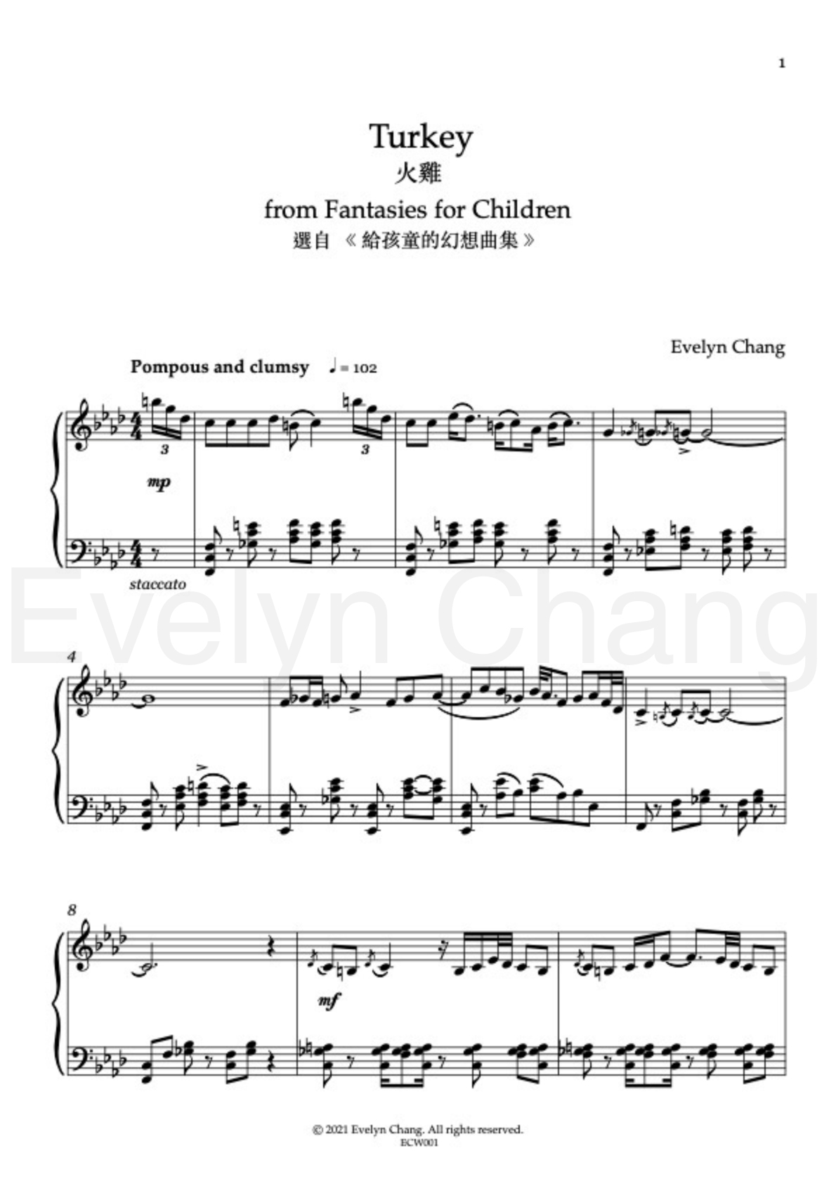 Turkey – Fantasies for Children – Score – (PDF)