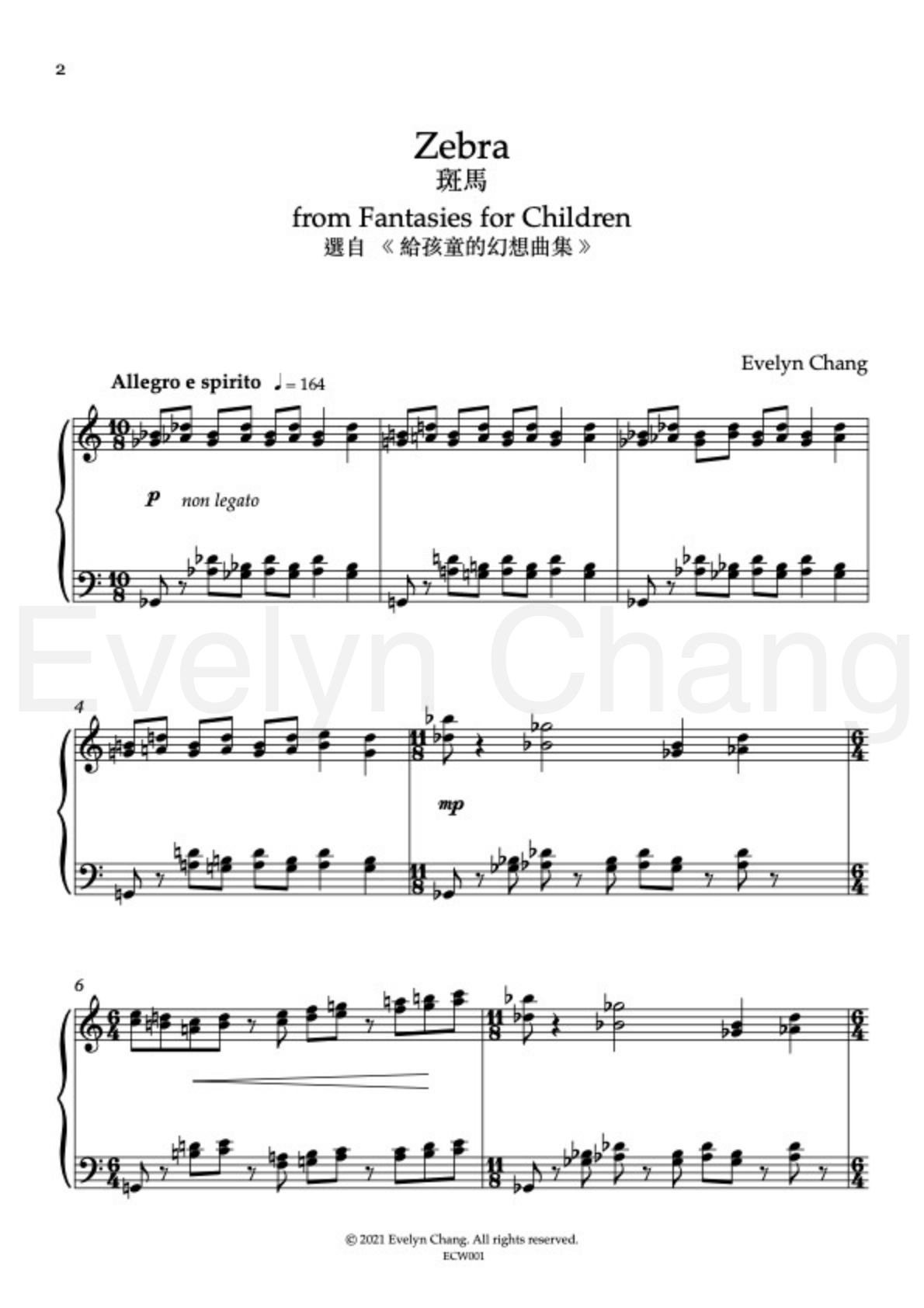 Zebra – Fantasies for Children – Score – (PDF)